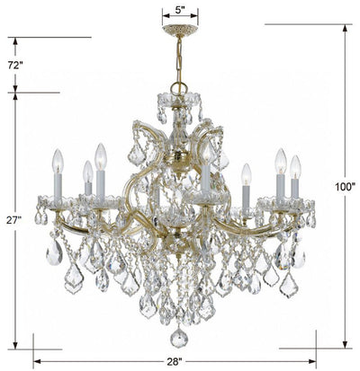 Maria Theresa 9 Light Hand Cut Crystal Gold Chandelier Chandelier Crystorama