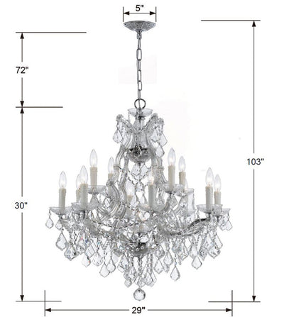 Maria Theresa 13 Light Spectra Crystal Polished Chrome Chandelier Chandelier Crystorama