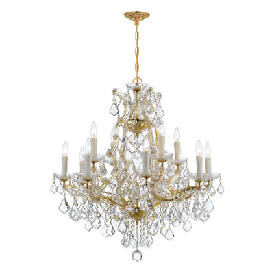 Maria Theresa 13 Light Clear Italian Crystal Gold Chandelier Chandelier Crystorama