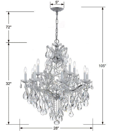 Maria Theresa 13 Light Spectra Crystal Polished Chrome Chandelier Chandelier Crystorama