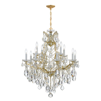 Maria Theresa 13 Light Hand Cut Crystal Gold Chandelier Chandelier Crystorama