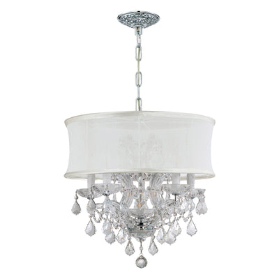 Brentwood 6 Light Crystal Polished Chrome Drum Shade Chandelier Chandelier Crystorama