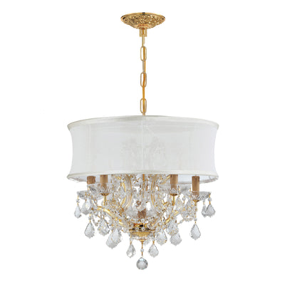 Brentwood 6 Light Spectra Crystal Gold Drum Shade Chandelier Chandelier Crystorama