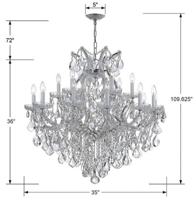 Maria Theresa 19 Light Clear Italian Crystal Polished Chrome Chandelier Chandelier Crystorama