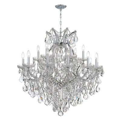 Maria Theresa 19 Light Clear Italian Crystal Polished Chrome Chandelier Chandelier Crystorama