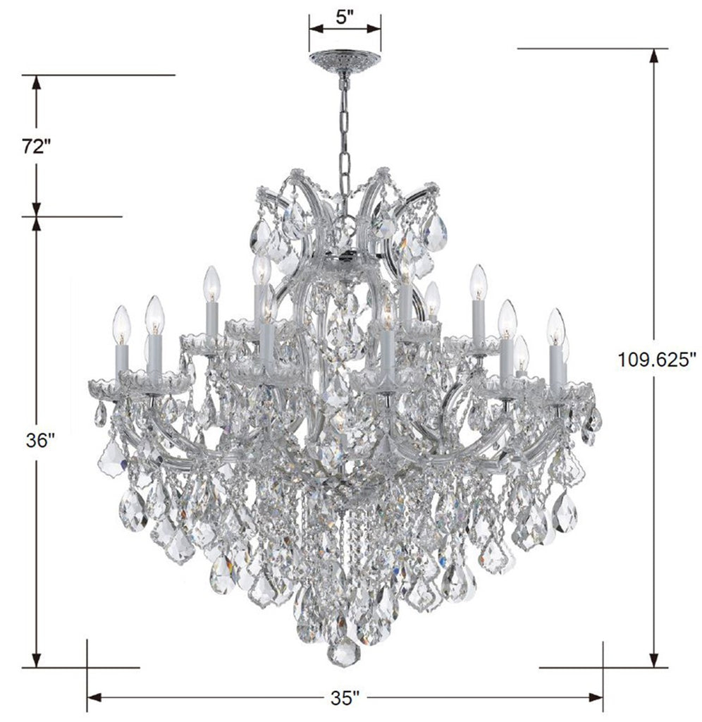 Maria Theresa 19 Light Hand Cut Crystal Polished Chrome Chandelier Chandelier Crystorama