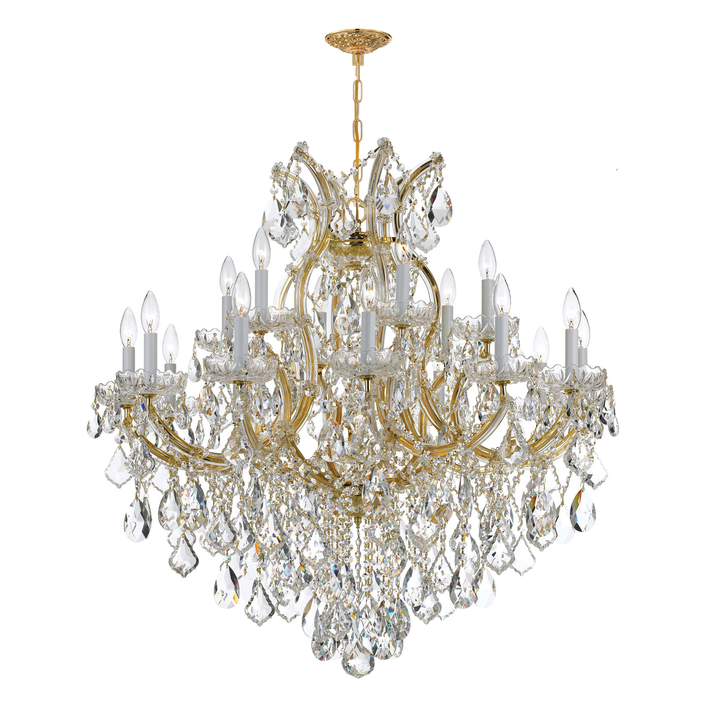 Maria Theresa 19 Light Clear Italian Crystal Gold Chandelier Chandelier Crystorama