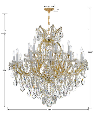 Maria Theresa 19 Light Clear Italian Crystal Gold Chandelier Chandelier Crystorama