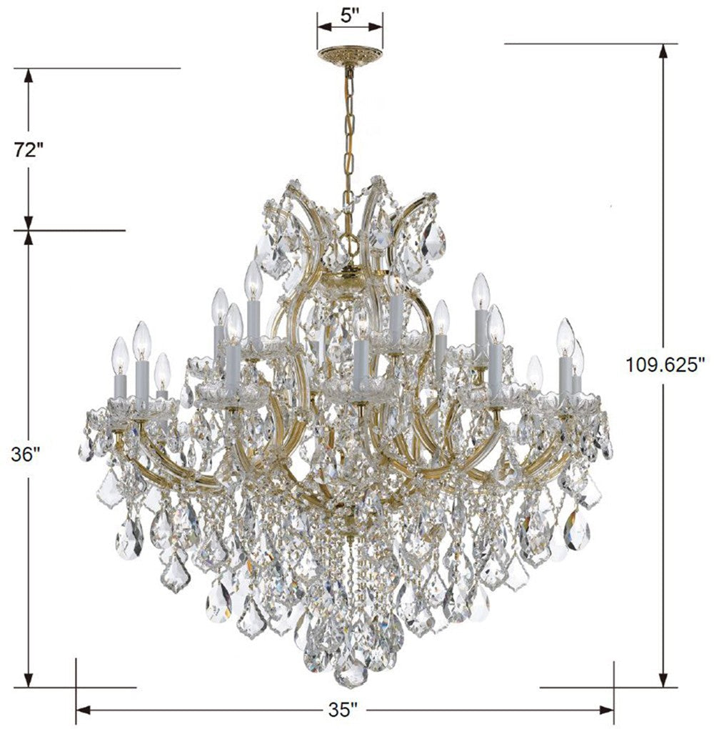 Maria Theresa 19 Light Spectra Crystal Gold Chandelier Chandelier Crystorama