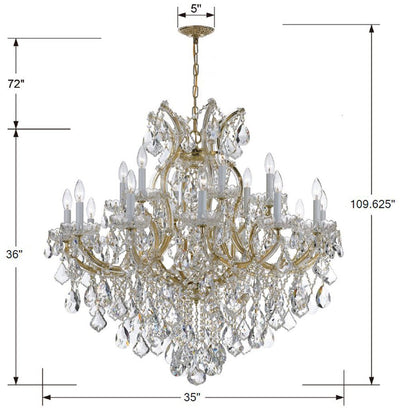 Maria Theresa 19 Light Spectra Crystal Gold Chandelier Chandelier Crystorama