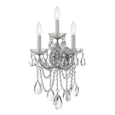 Maria Theresa 3 Light Swarovski Strass Crystal Polished Chrome Sconce Wall Sconce Crystorama