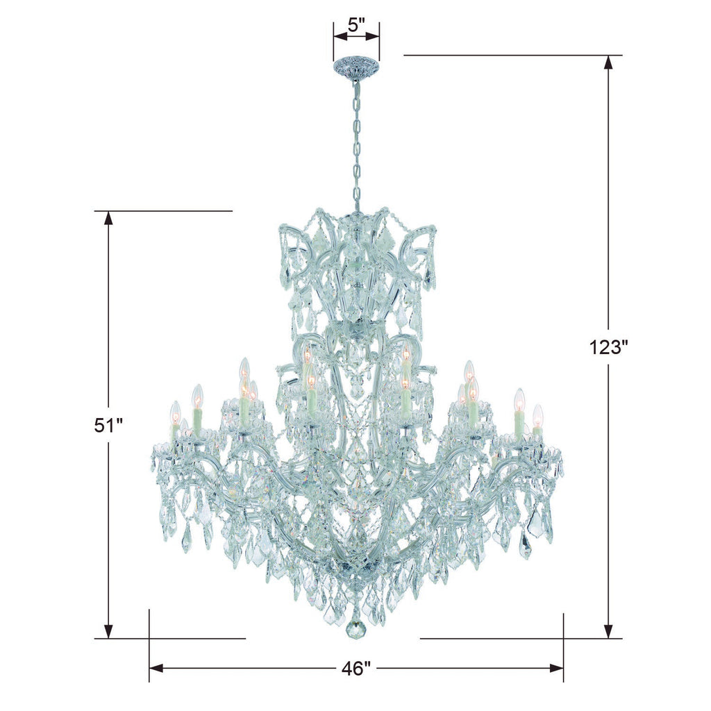 Maria Theresa 25 Light Hand Cut Crystal Polished Chrome Chandelier Chandelier Crystorama