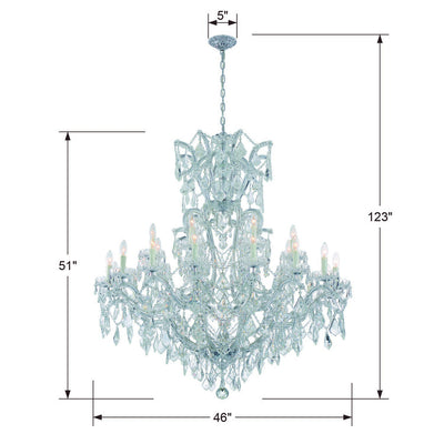 Maria Theresa 25 Light Hand Cut Crystal Polished Chrome Chandelier Chandelier Crystorama