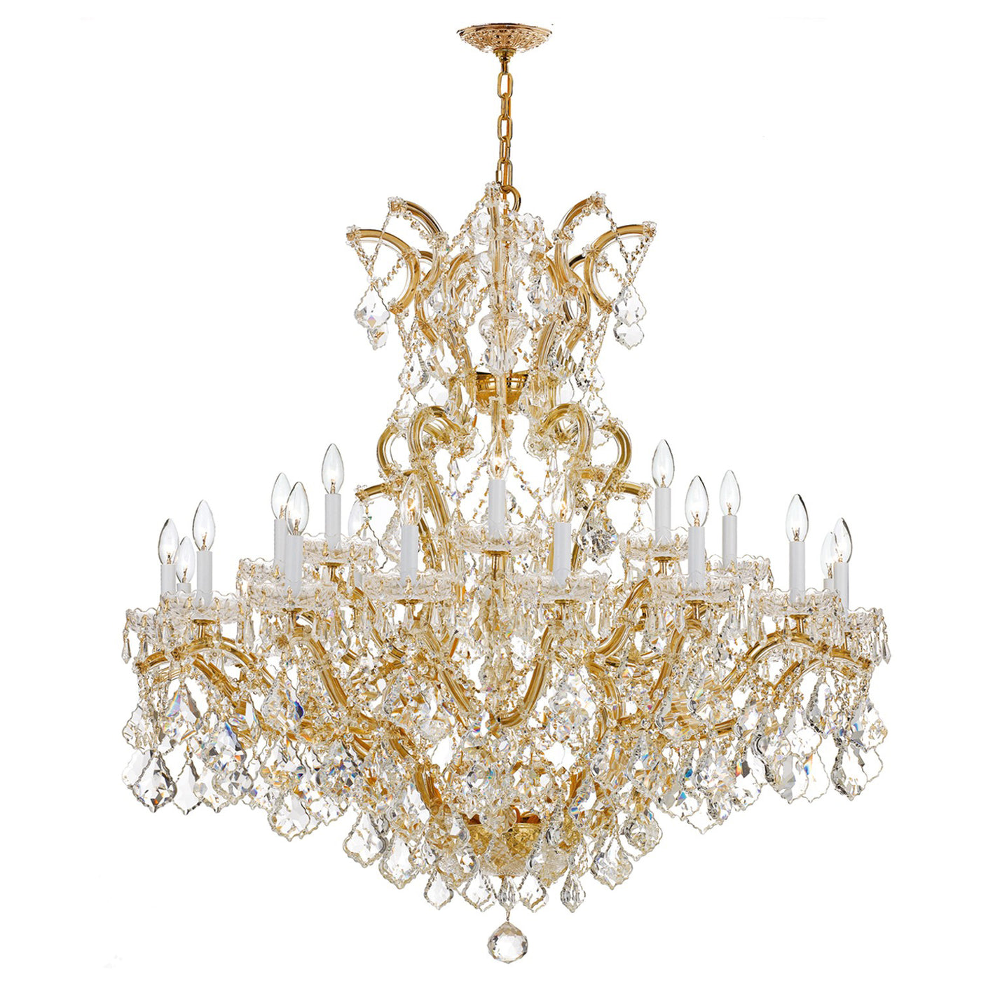 Maria Theresa 25 Light Swarovski Strass Crystal Gold Chandelier Chandelier Crystorama