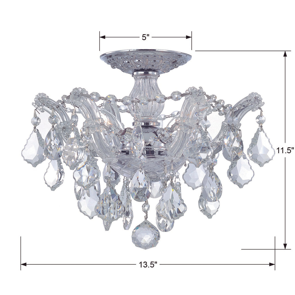 Maria Theresa 3 Light Swarovski Strass Crystal Polished Chrome Semi Flush Mount Semi Flush Crystorama