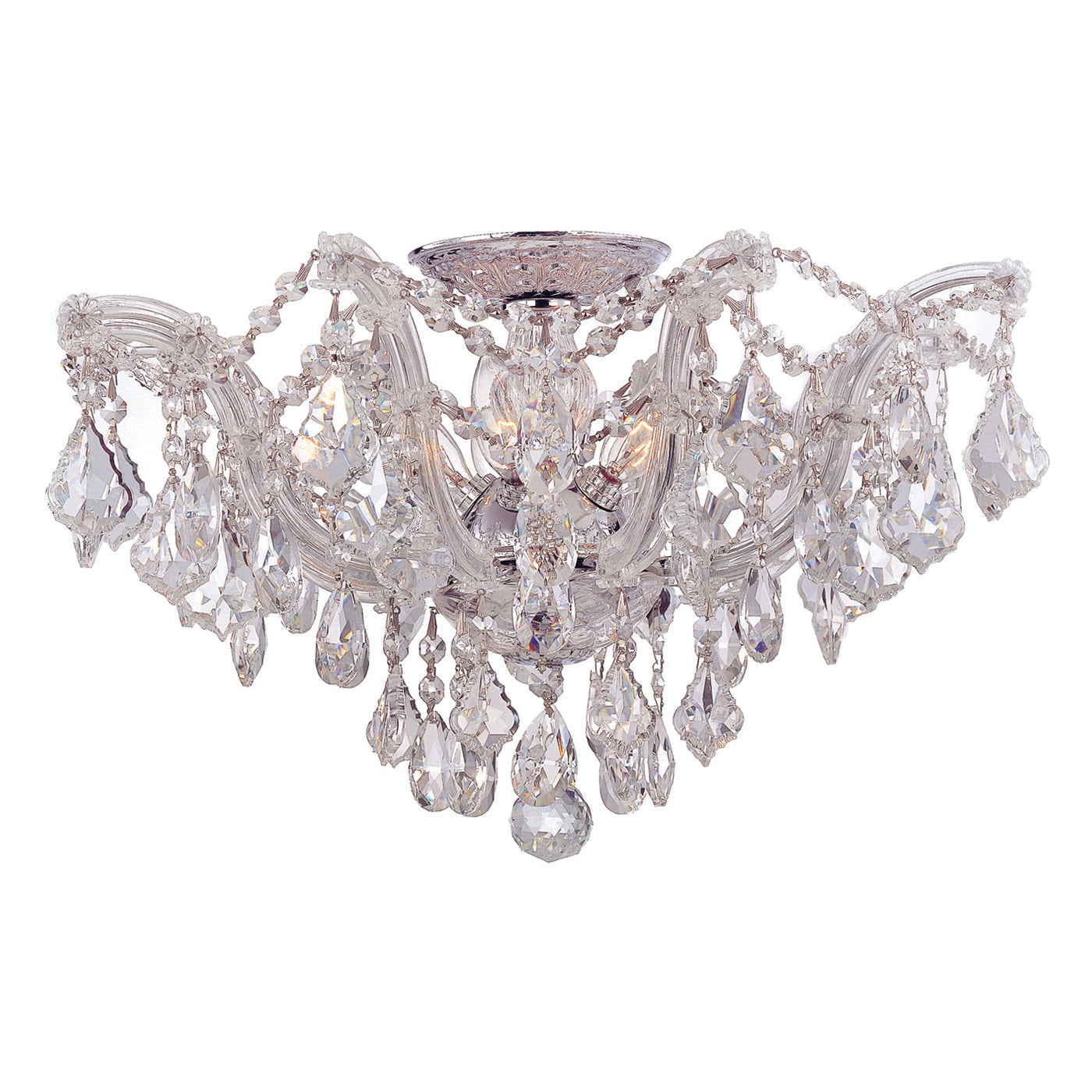 Maria Theresa 5 Light Hand Cut Crystal Polished Chrome Semi Flush Mount Semi Flush Crystorama