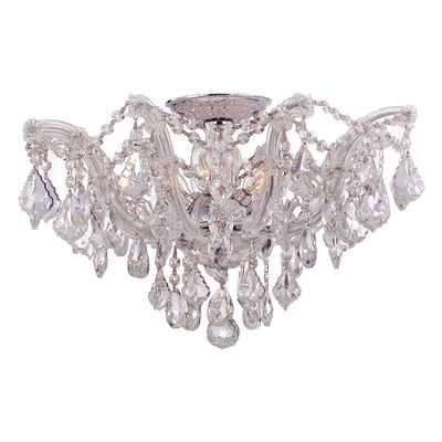 Maria Theresa 5 Light Hand Cut Crystal Polished Chrome Semi Flush Mount Semi Flush Crystorama