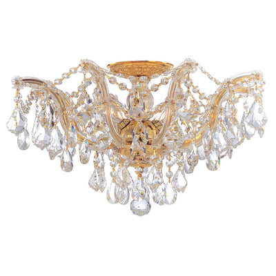 Maria Theresa 5 Light Hand Cut Crystal Gold Semi Flush Mount Semi Flush Crystorama