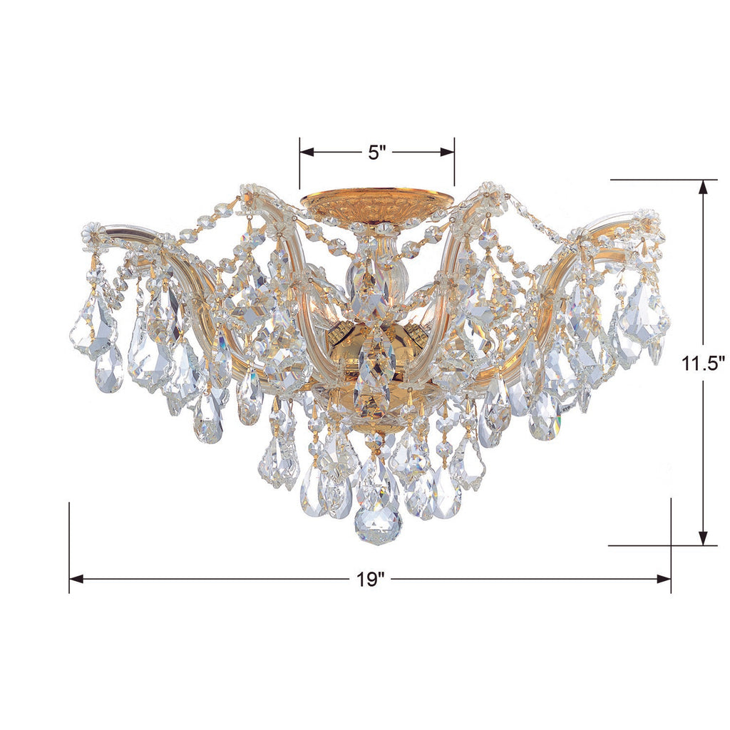 Maria Theresa 5 Light Spectra Crystal Gold Semi Flush Mount Semi Flush Crystorama