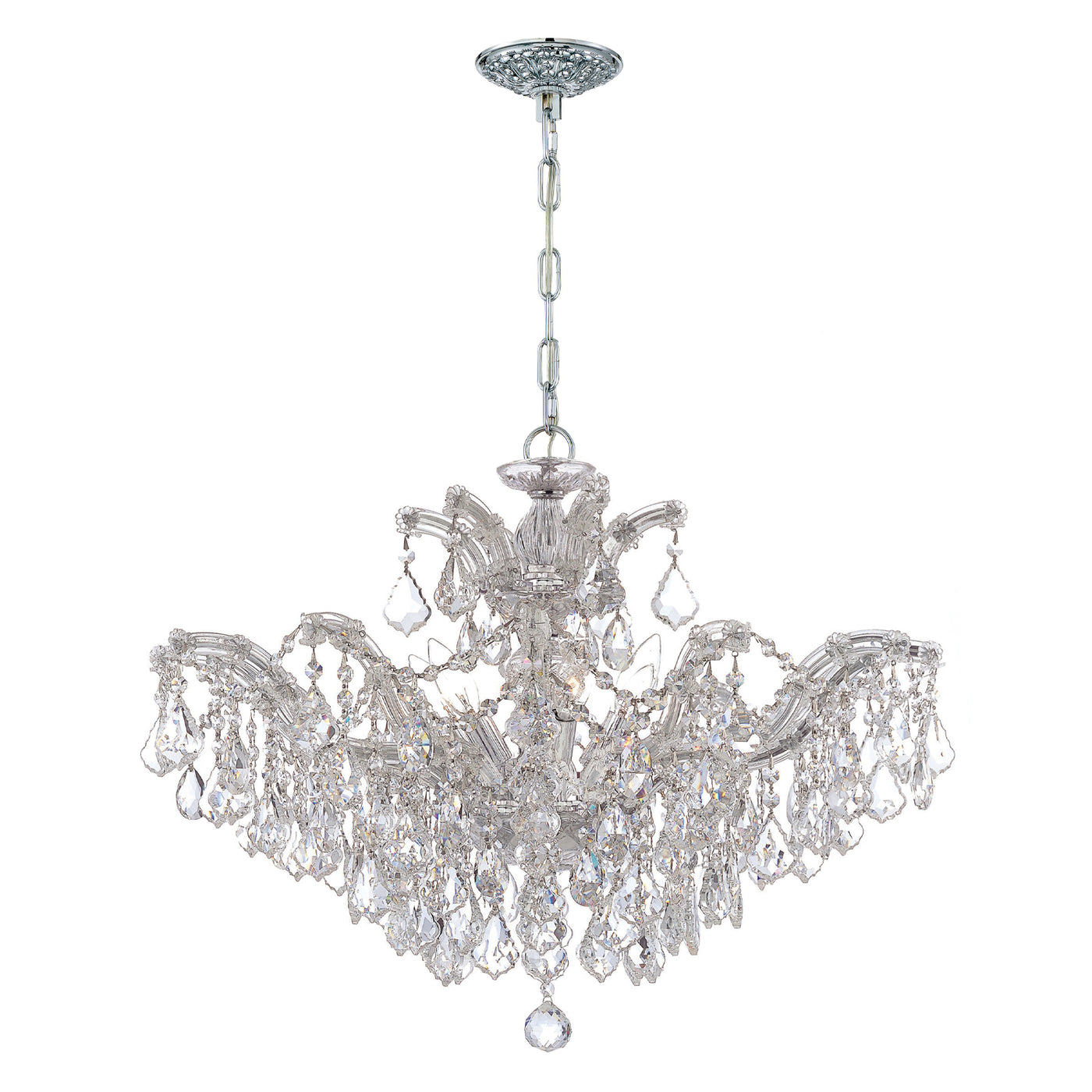 Maria Theresa 6 Light Hand Cut Crystal Polished Chrome Chandelier Chandelier Crystorama