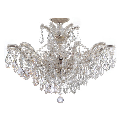 Maria Theresa 6 Light Hand Cut Crystal Polished Chrome Semi Flush Mount Semi Flush Crystorama