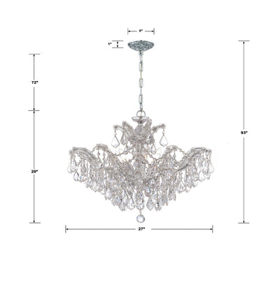 Maria Theresa 6 Light Hand Cut Crystal Polished Chrome Chandelier Chandelier Crystorama