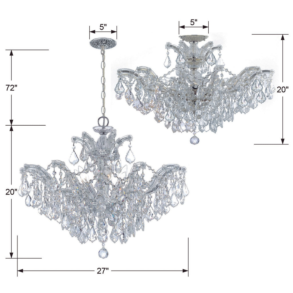 Maria Theresa 6 Light Spectra Crystal Polished Chrome Chandelier Chandelier Crystorama