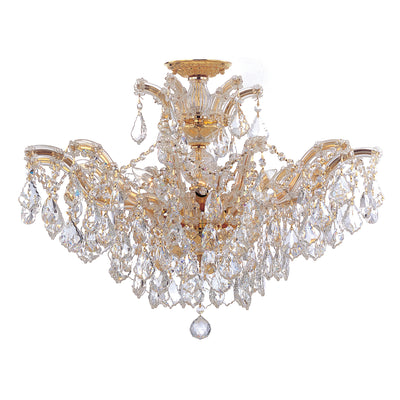 Maria Theresa 6 Light Hand Cut Crystal Gold Semi Flush Mount Semi Flush Crystorama