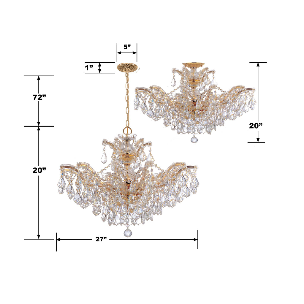 Maria Theresa 6 Light Hand Cut Crystal Gold Chandelier Chandelier Crystorama