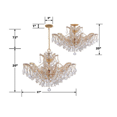 Maria Theresa 6 Light Hand Cut Crystal Gold Chandelier Chandelier Crystorama