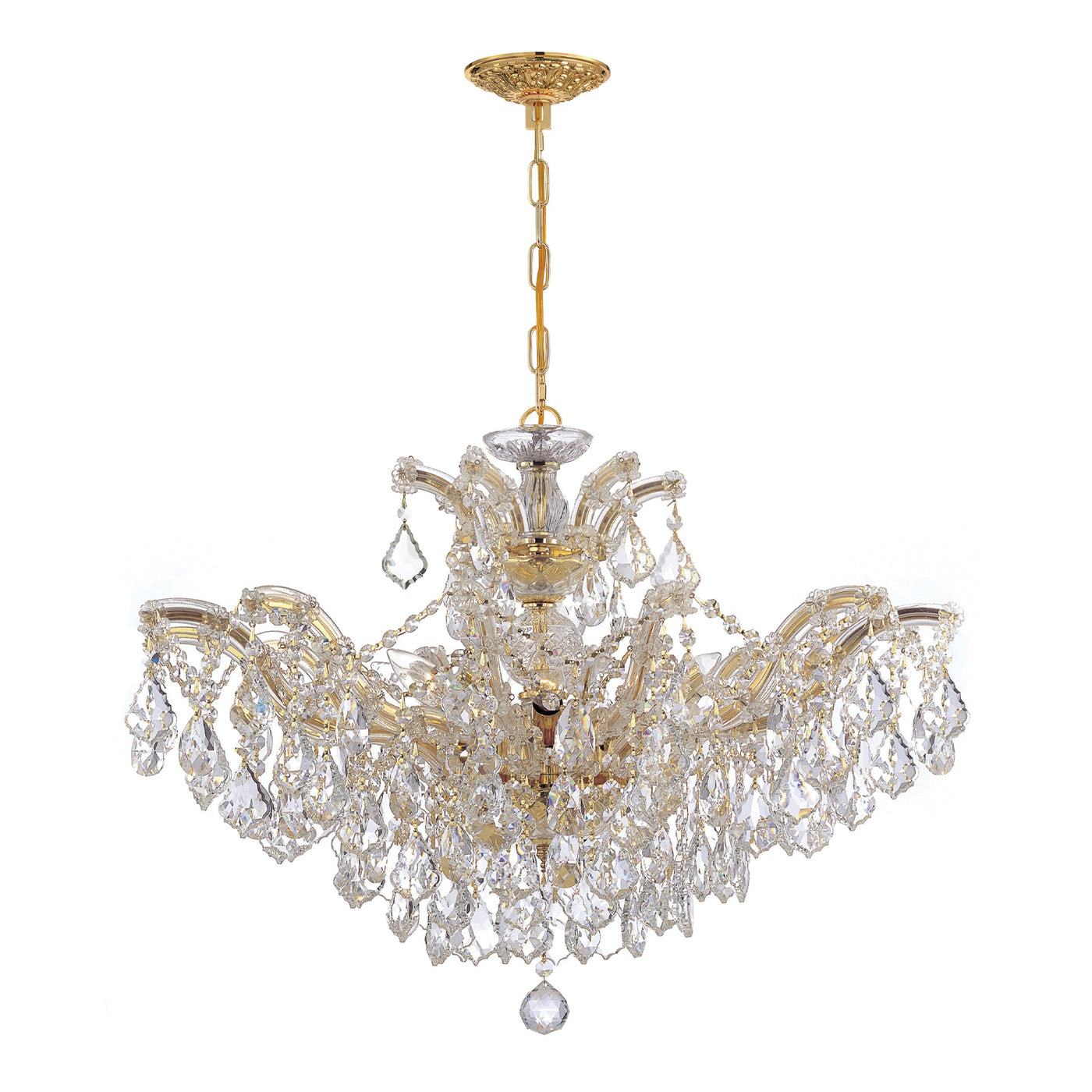 Maria Theresa 6 Light Swarovski Strass Crystal Gold Chandelier Chandelier Crystorama