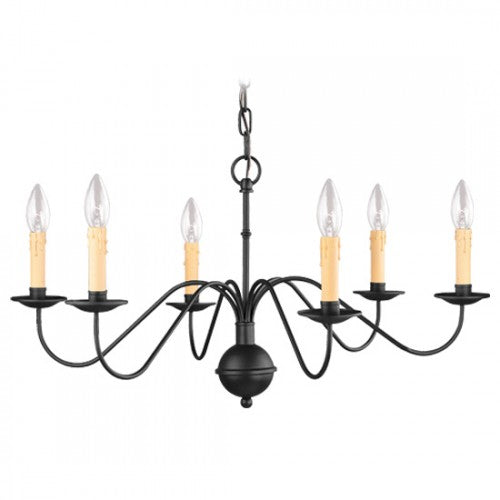 6 Light Black Chandelier Chandelier Livex