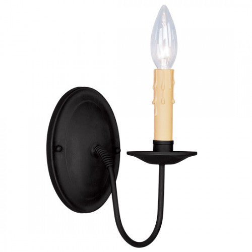 1 Light Black Wall Sconce Wall Sconce Livex