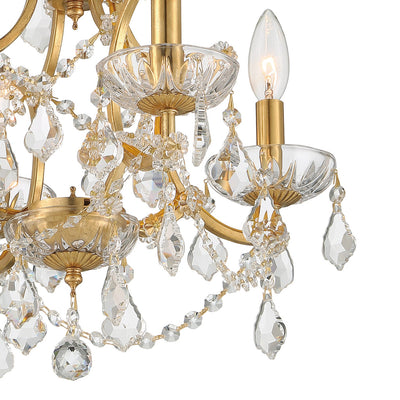 Filmore 4 Light Hand Cut Crystal Antique Gold Mini Chandelier Chandelier Crystorama