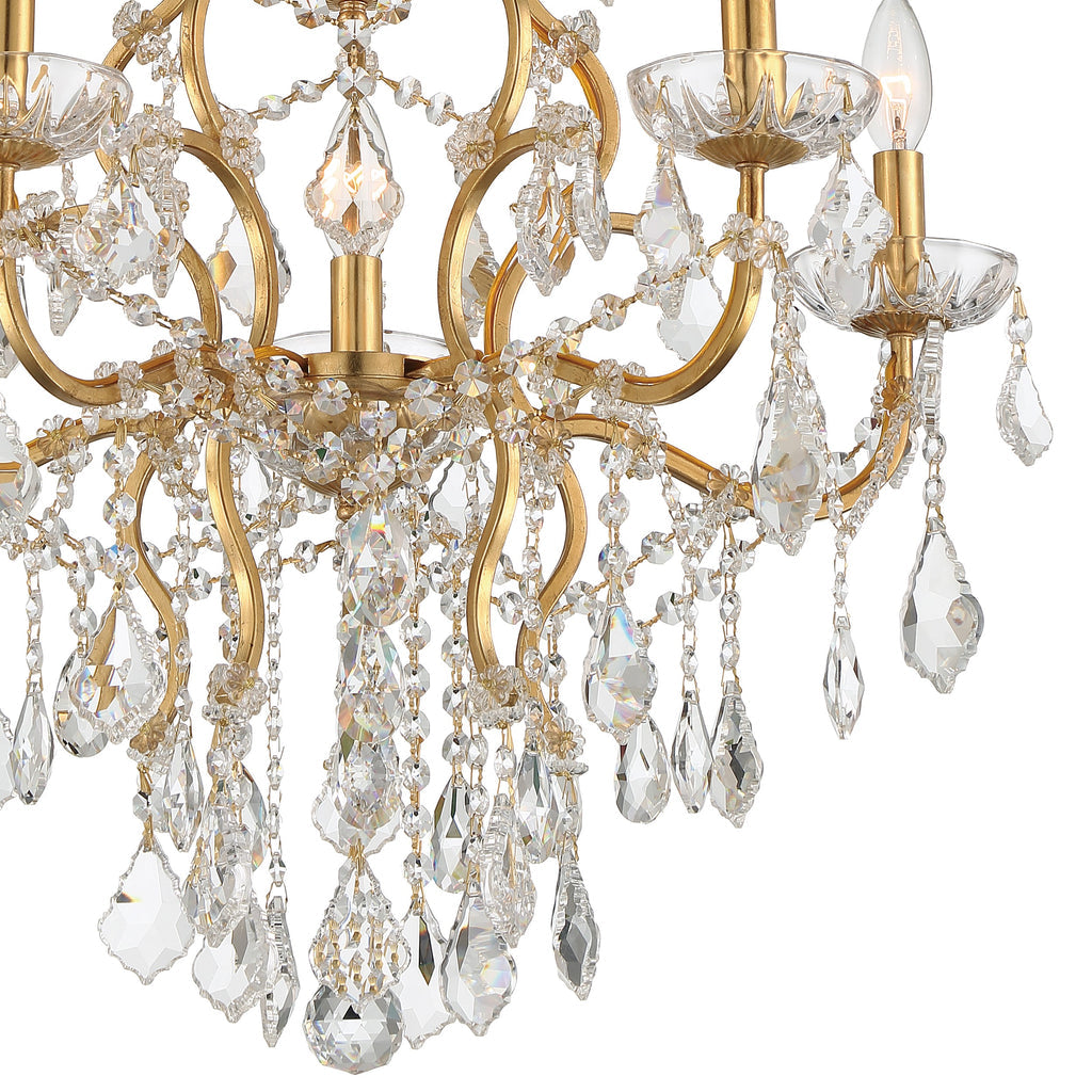 Filmore 6 Light Hand Cut Crystal Antique Gold Chandelier Chandelier Crystorama