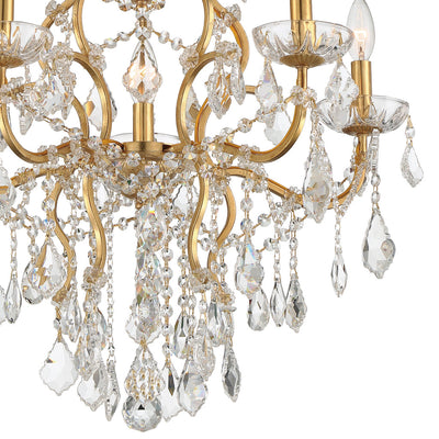 Filmore 6 Light Hand Cut Crystal Antique Gold Chandelier Chandelier Crystorama