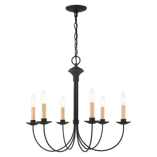 6 Light Black Chandelier Chandelier Livex