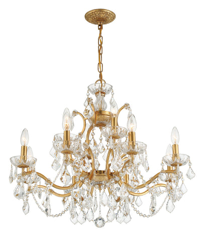 Filmore 12 Light Hand Cut Crystal Antique Gold Chandelier Chandelier Crystorama