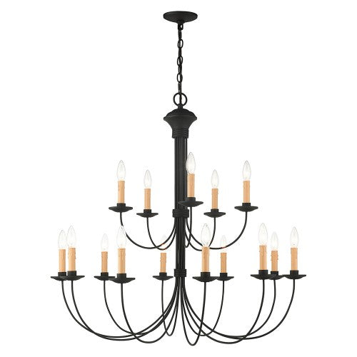 15 Light Black Chandelier Chandelier Livex