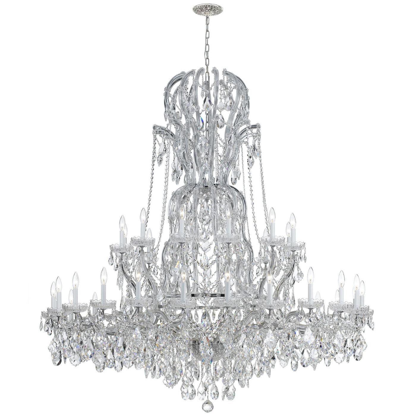 Maria Theresa 37 Light Hand Cut Crystal Polished Chrome Chandelier Chandelier Crystorama