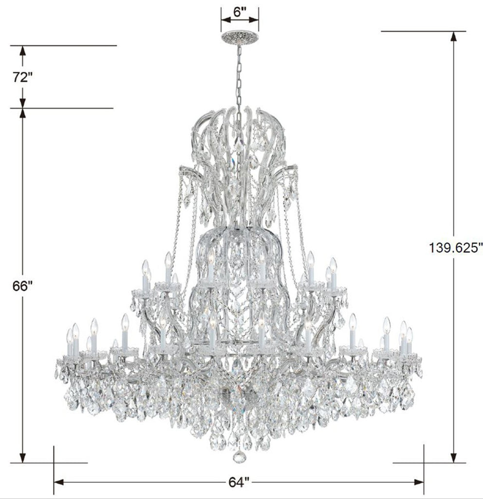 Maria Theresa 37 Light Hand Cut Crystal Polished Chrome Chandelier Chandelier Crystorama