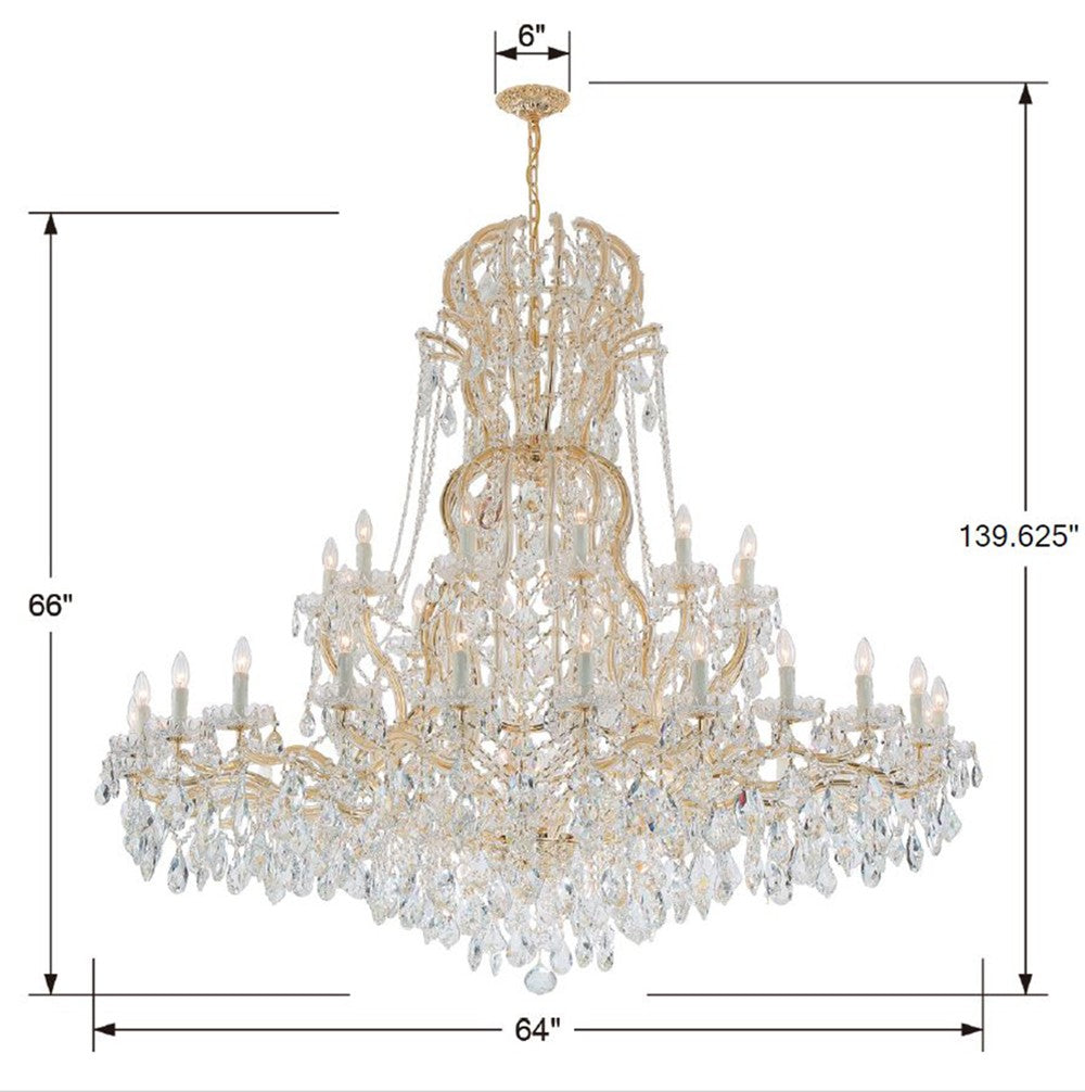 Maria Theresa 37 Light Hand Cut Crystal Gold Chandelier Chandelier Crystorama