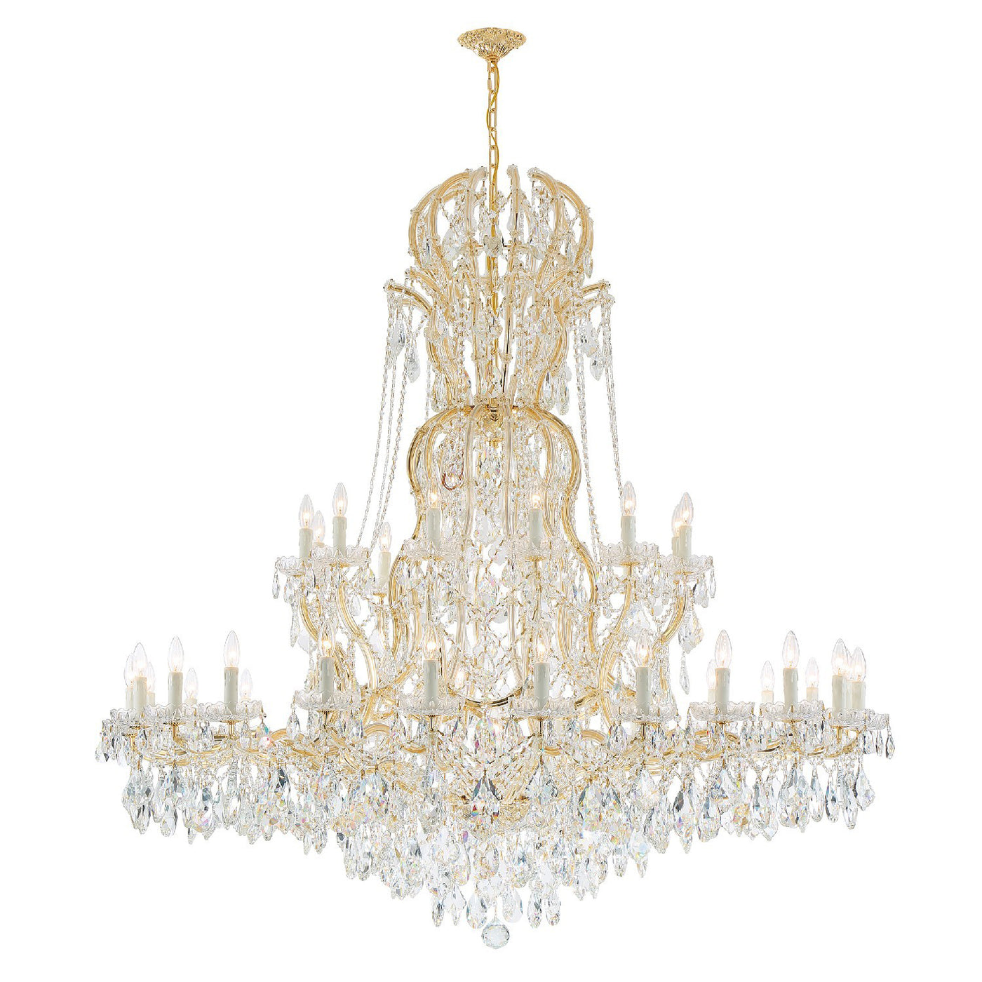 Maria Theresa 37 Light Spectra Crystal Gold Chandelier Chandelier Crystorama