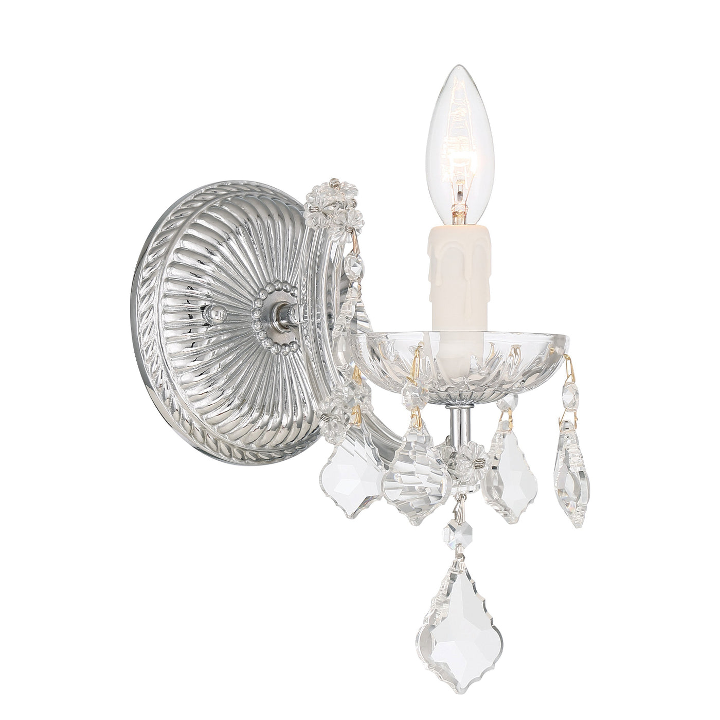 Maria Theresa 1 Light Hand Cut Crystal Polished Chrome Sconce Wall Sconce Crystorama