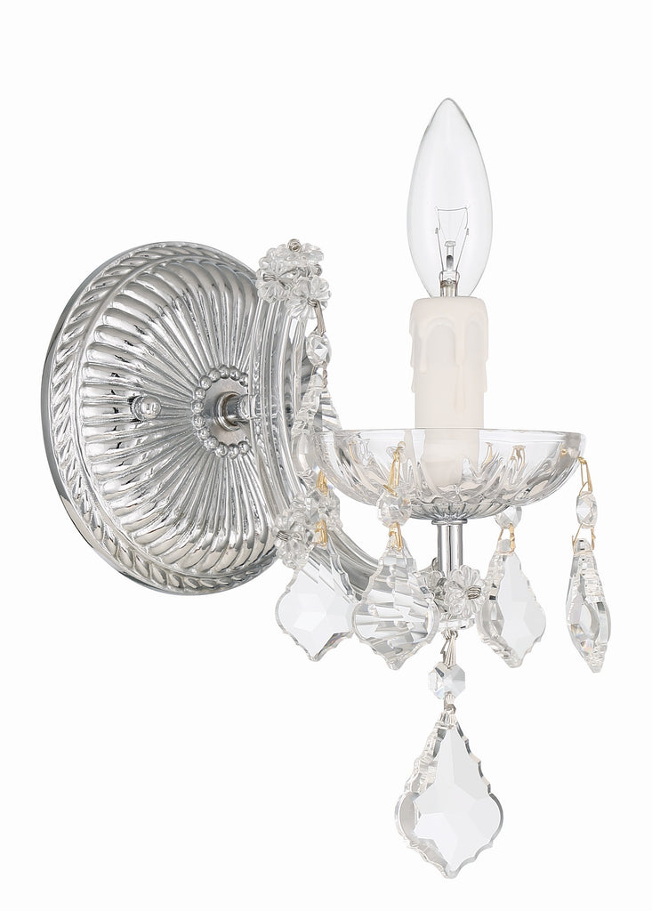 Maria Theresa 1 Light Hand Cut Crystal Polished Chrome Sconce Wall Sconce Crystorama