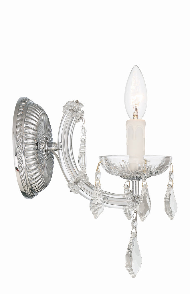 Maria Theresa 1 Light Hand Cut Crystal Polished Chrome Sconce Wall Sconce Crystorama