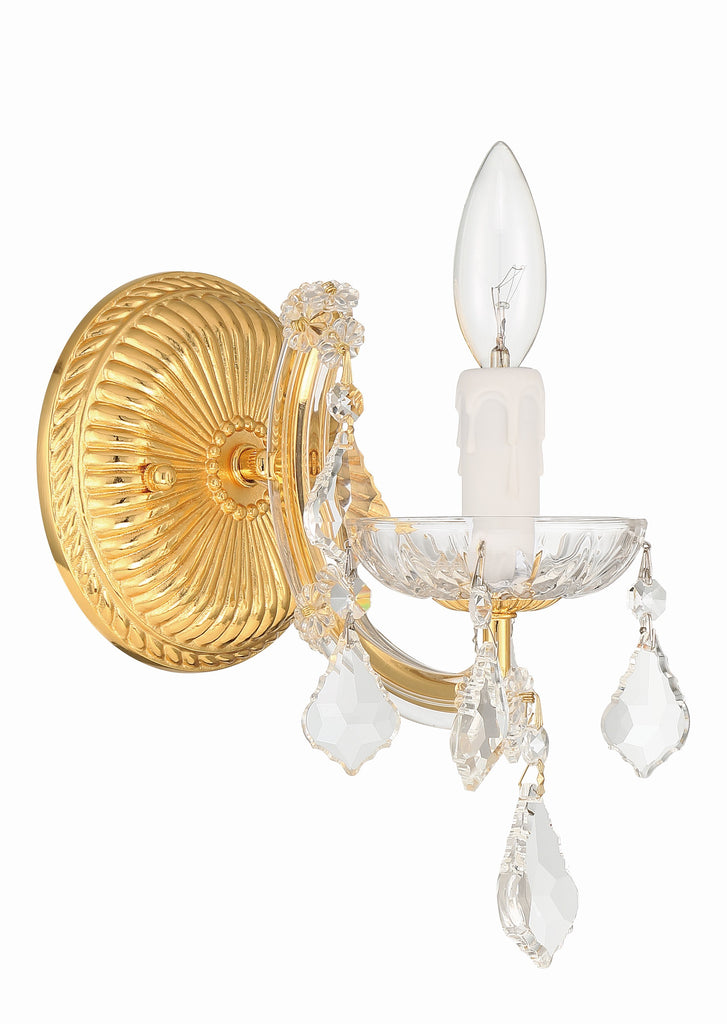 Maria Theresa 1 Light Hand Cut Crystal Gold Sconce Wall Sconce Crystorama