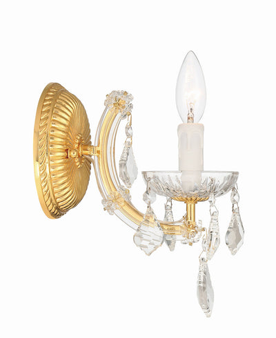 Maria Theresa 1 Light Hand Cut Crystal Gold Sconce Wall Sconce Crystorama