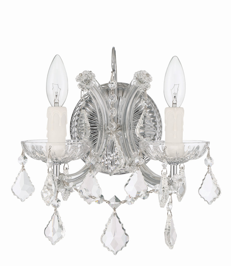 Maria Theresa 2 Light Hand Cut Crystal Polished Chrome Sconce Wall Sconce Crystorama