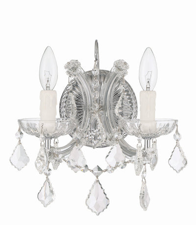 Maria Theresa 2 Light Hand Cut Crystal Polished Chrome Sconce Wall Sconce Crystorama